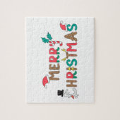 メリークリスマスワード要素 ジグソーパズル (縦)