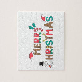 メリークリスマスワード要素 ジグソーパズル