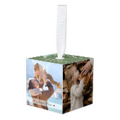 メリークリスマスワールド最大の記念品5写真 キューブオーナメント (正面アングル)