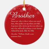 メリークリスマスワールド最高のの兄弟定義 セラミックオーナメント (裏面)