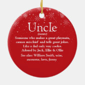 メリークリスマスワールド最高のの常に叔父の定義 セラミックオーナメント (裏面)