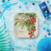 メリークリスマスヴィンテージさくらんぼ休日 ペーパープレート (パーティー)