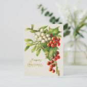 メリークリスマスヴィンテージさくらんぼ シーズンポストカード (スタンド正面)