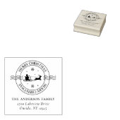 メリークリスマスヴィンテージのロゴの住所 ラバースタンプ (押印)