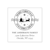 メリークリスマスヴィンテージのロゴの住所 ラバースタンプ (インプリント)