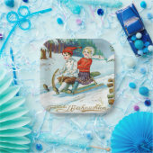 メリークリスマスヴィンテージの休日 ペーパープレート (パーティー)