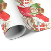 メリークリスマスヴィンテージの子猫が郵便受け ラッピングペーパー (ロールコーナー)