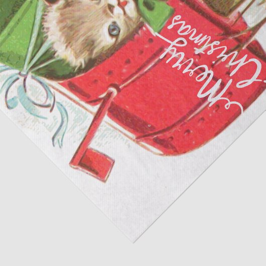 メリークリスマスヴィンテージの子猫が郵便受け 薄葉紙 (詳細)