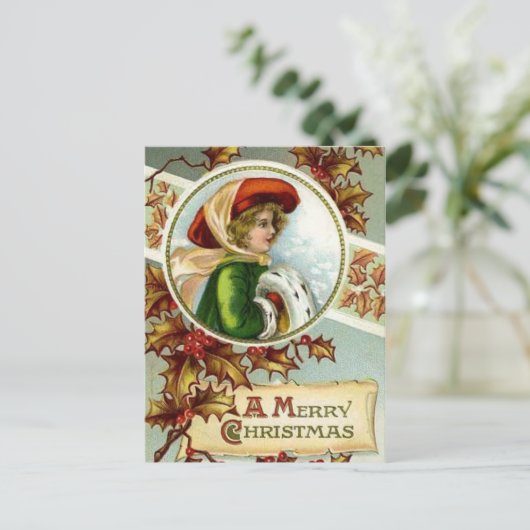 メリークリスマスヴィンテージはがき シーズンポストカード (スタンド正面)