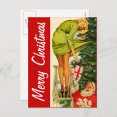メリークリスマスヴィンテージはがき シーズンポストカード (正面/裏面)