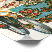 メリークリスマスヴィンテージアートクラシック ポスター (角)