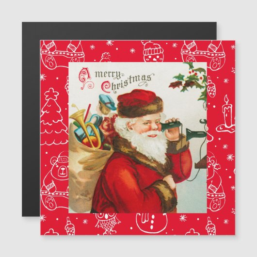 メリークリスマスヴィンテージアートホリデーカード (正面/裏面)