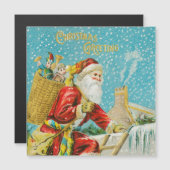 メリークリスマスヴィンテージアートホリデーマグネット (正面/裏面)