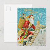 メリークリスマスヴィンテージアート シーズンポストカード (正面/裏面)