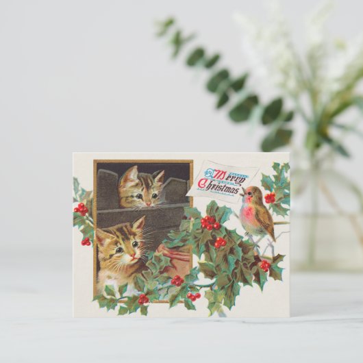 メリークリスマスヴィンテージアート シーズンポストカード (スタンド正面)