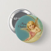 メリークリスマスヴィンテージエンジェルCC0252丸ボタン 缶バッジ (正面&裏面)
