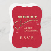メリークリスマスヴィンテージオーナメント- RSVP 招待状 (正面/裏面)