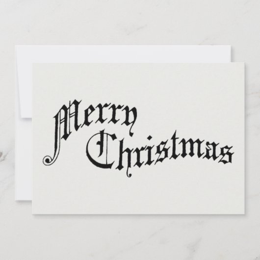 メリークリスマスヴィンテージオールドファッションドタイポグラフィ シーズンカード (正面)
