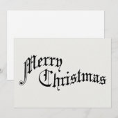 メリークリスマスヴィンテージオールドファッションドタイポグラフィ シーズンカード (正面/裏面)
