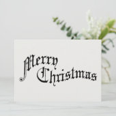 メリークリスマスヴィンテージオールドファッションドタイポグラフィ シーズンカード (スタンド正面)