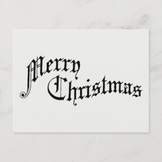メリークリスマスヴィンテージオールドファッションドタイポグラフィ シーズンポストカード