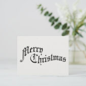 メリークリスマスヴィンテージオールドファッションドタイポグラフィ シーズンポストカード (スタンド正面)