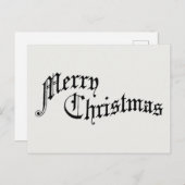 メリークリスマスヴィンテージオールドファッションドタイポグラフィ シーズンポストカード (正面/裏面)