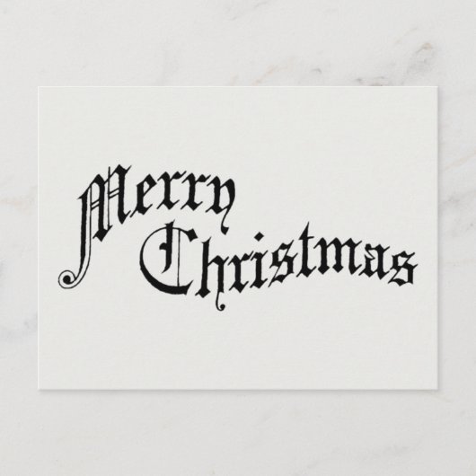 メリークリスマスヴィンテージオールドファッションドタイポグラフィ シーズンポストカード (正面)