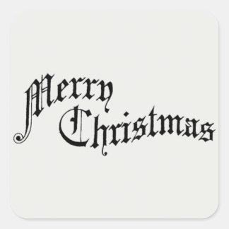メリークリスマスヴィンテージオールドファッションドタイポグラフィ スクエアシール