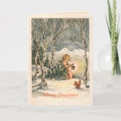 メリークリスマスヴィンテージカスタムグリーティングカード シーズンカード (正面)