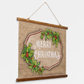 メリークリスマスヴィンテージカントリーウォールタペストリー 吊り下げ型タペストリー (傾斜あり)