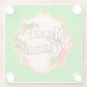 メリークリスマスヴィンテージカントリーギフトガラスコースター ガラスコースター (裏面)