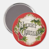 メリークリスマスヴィンテージカントリーギフトマグネット マグネット (正面/裏面)