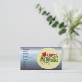 メリークリスマスヴィンテージカードスローガン 名刺 (スタンド正面)