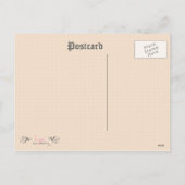 メリークリスマスヴィンテージガールツリーアンドランタン シーズンポストカード (裏面)