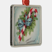 メリークリスマスヴィンテージキャンディーケーン メタルオーナメント (右)