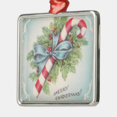 メリークリスマスヴィンテージキャンディーケーン メタルオーナメント (左)