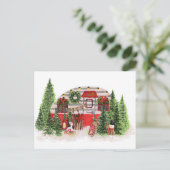 メリークリスマスヴィンテージキャンパー シーズンポストカード (スタンド正面)