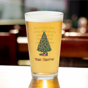 メリークリスマスヴィンテージクリスマスツリー16oz タンブラーグラス
