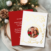 メリークリスマスヴィンテージコケットボウスプルース写真 箔シーズンカード