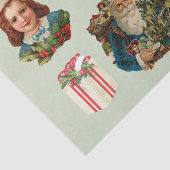 メリークリスマスヴィンテージコラージュとサンタ 薄葉紙 (詳細)