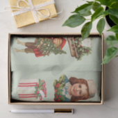 メリークリスマスヴィンテージコラージュとサンタ 薄葉紙 (ギフト)