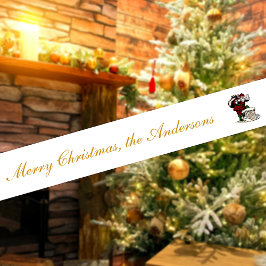 メリークリスマスヴィンテージサンカスタムタ文字名 サテンリボン