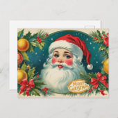メリークリスマスヴィンテージサンタとオーナメント シーズンポストカード (正面/裏面)