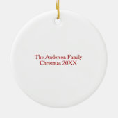 メリークリスマスヴィンテージサンタクロースのホリデーファミリー セラミックオーナメント (裏面)