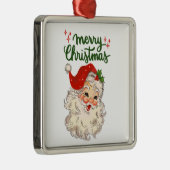 メリークリスマスヴィンテージサンタクロースのホリデーファミリー メタルオーナメント (右)
