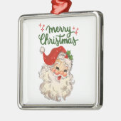 メリークリスマスヴィンテージサンタクロースのホリデーファミリー メタルオーナメント (左)