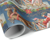 メリークリスマスヴィンテージサンタクロースオンスリー ラッピングペーパー (ロールコーナー)