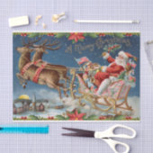 メリークリスマスヴィンテージサンタクロースオンスリー 薄葉紙 (クラフト)