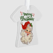 メリークリスマスヴィンテージサンタクロース家族の休日 オーナメント (正面)